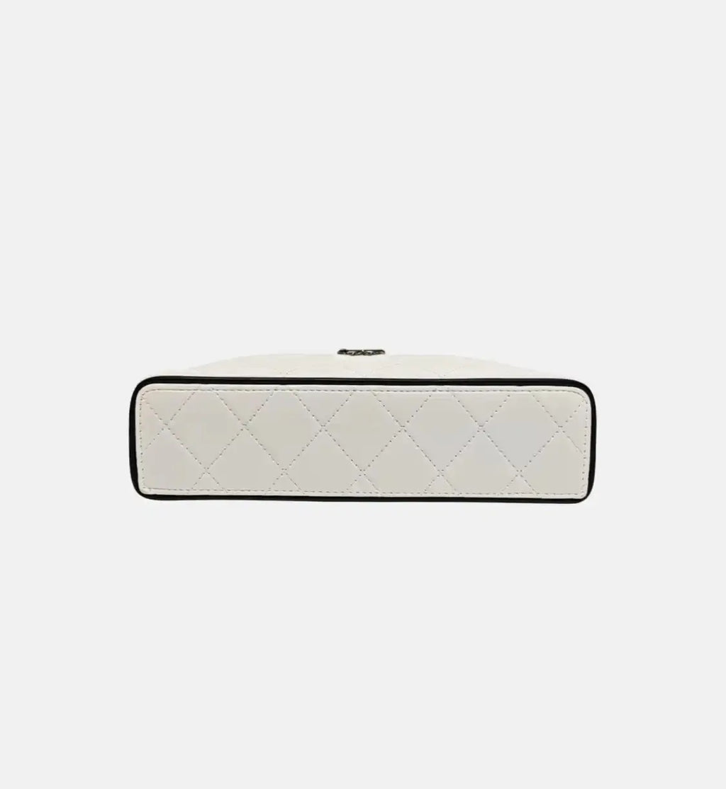 Chanel white Quilted vanity case bag