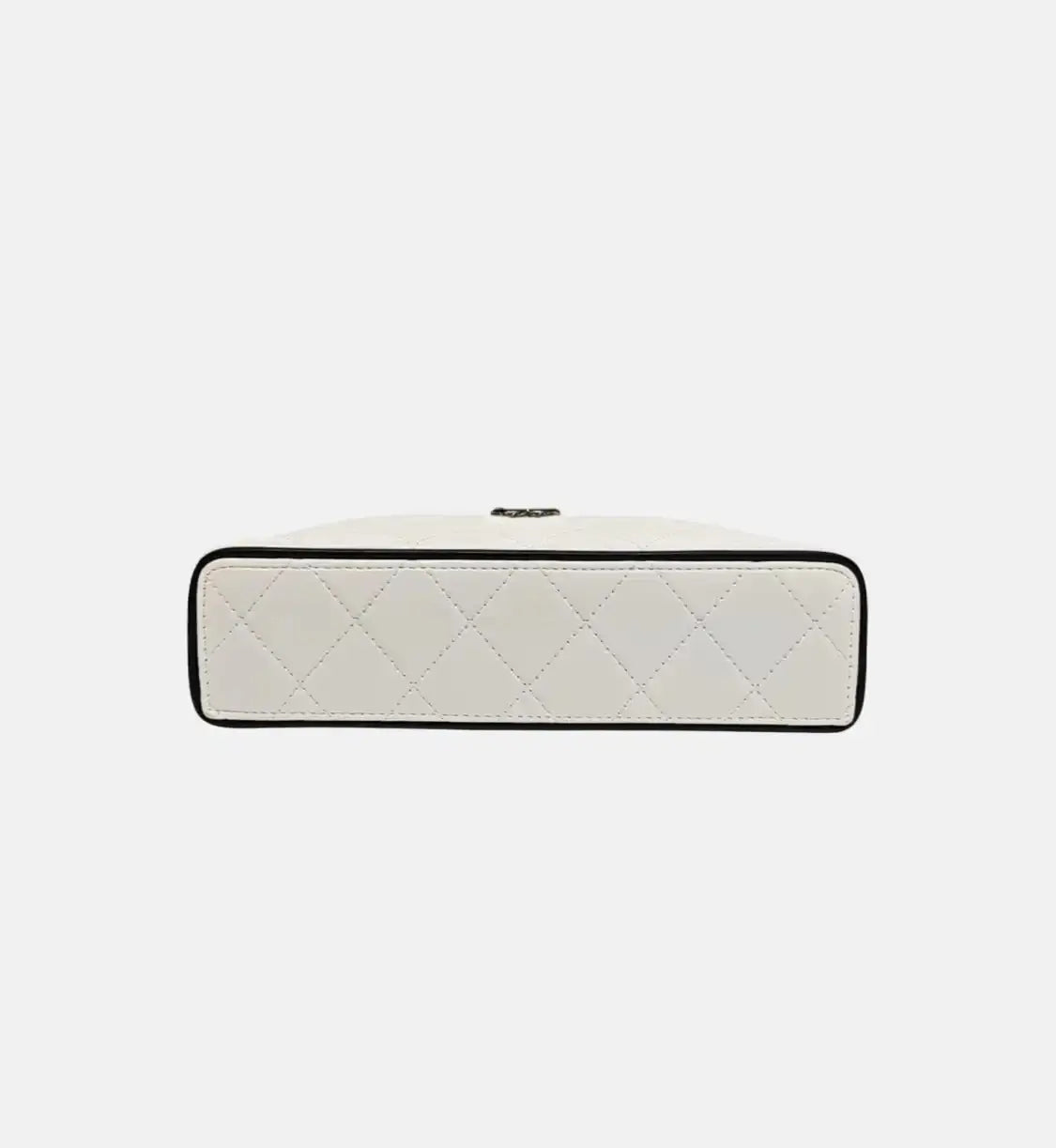 Chanel white Quilted vanity case bag