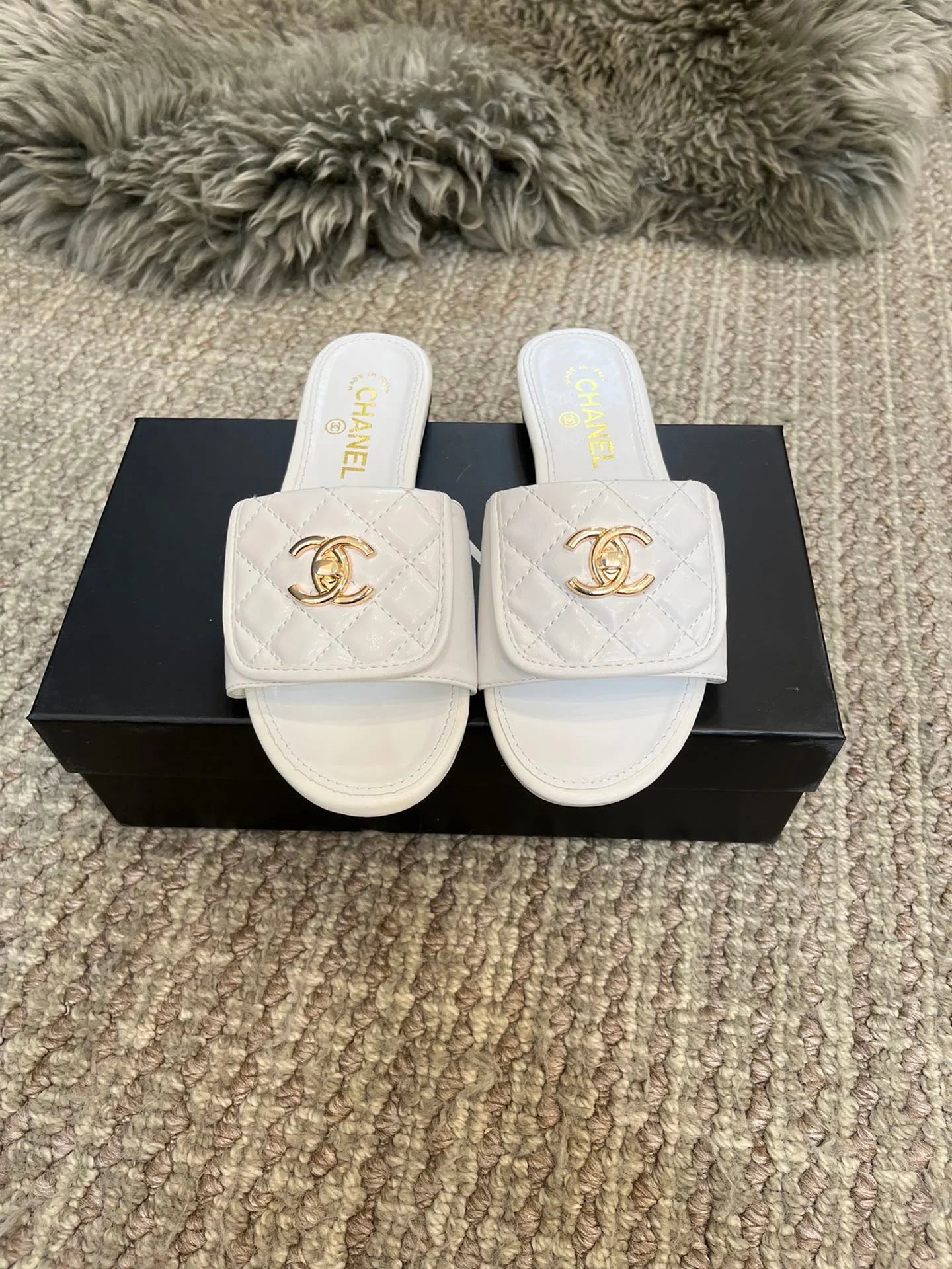 Chanel Quilted Mule Sandals