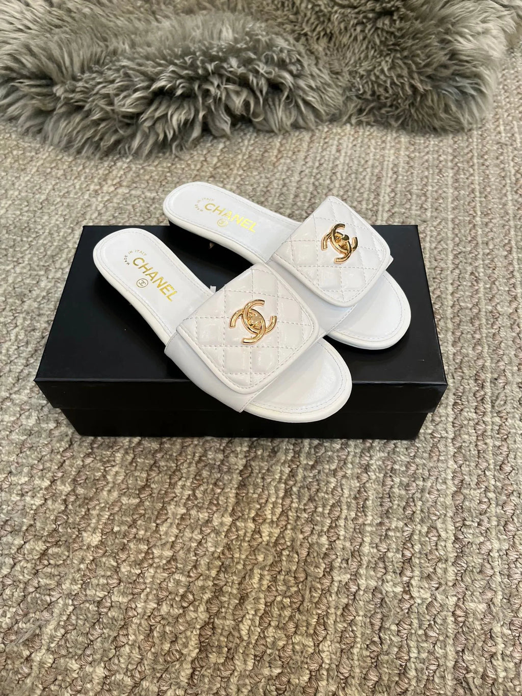 Chanel Quilted Mule Sandals