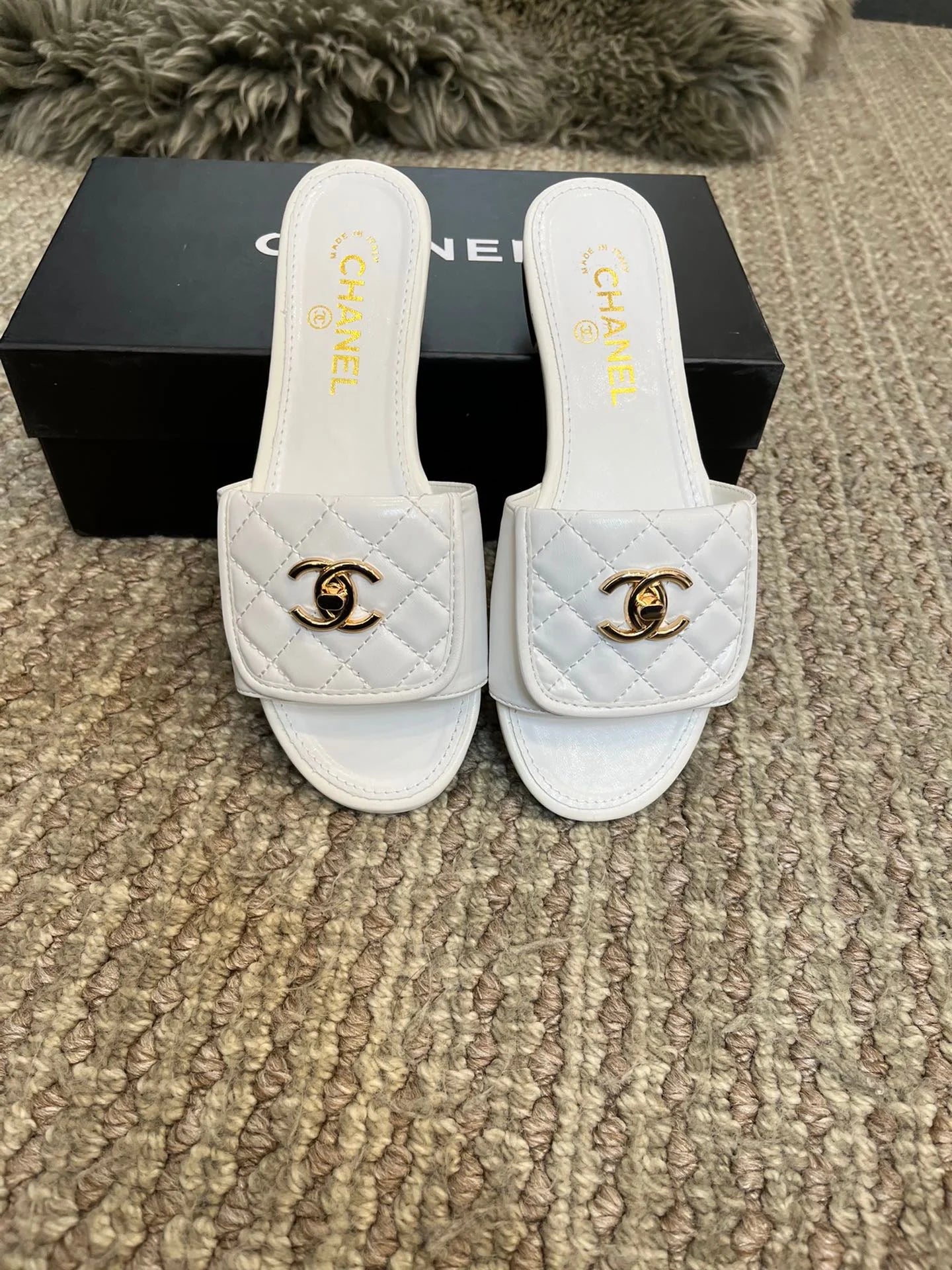Chanel Quilted Mule Sandals
